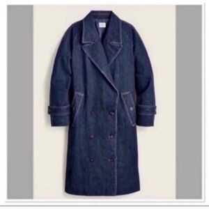J. Crew Long Denim Trench Coat s M